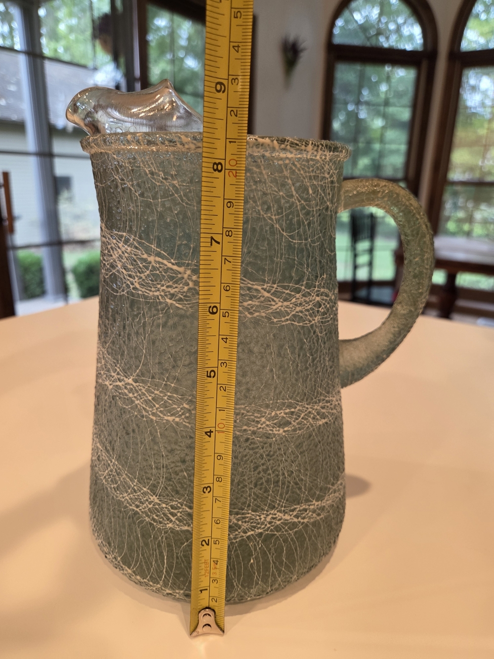 Turquoise Spaghetti String MCM Pitcher - Picture 2 of 2